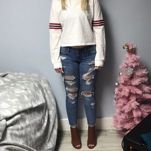 AEO supper low rise jegging. 6R. NWOT